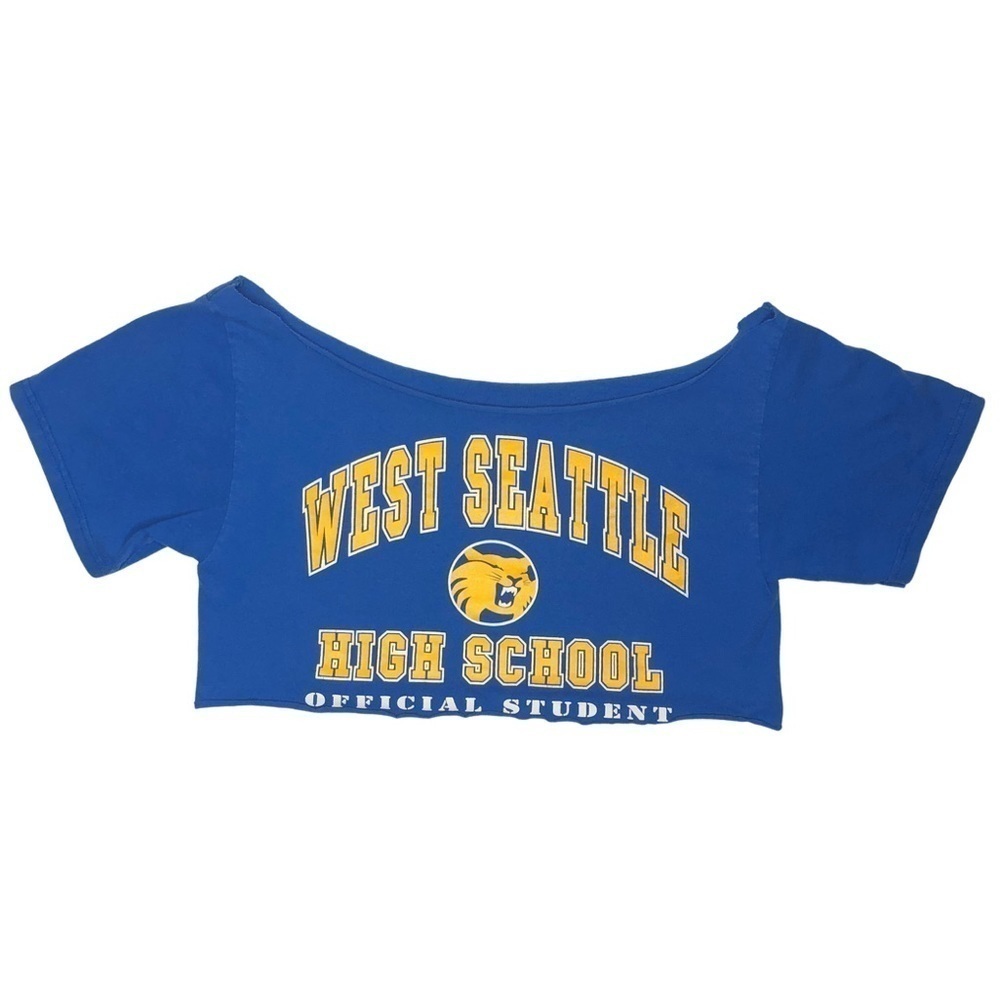 Cropped Cotton Baby Tee West Seattle ‘official student’ See measurements